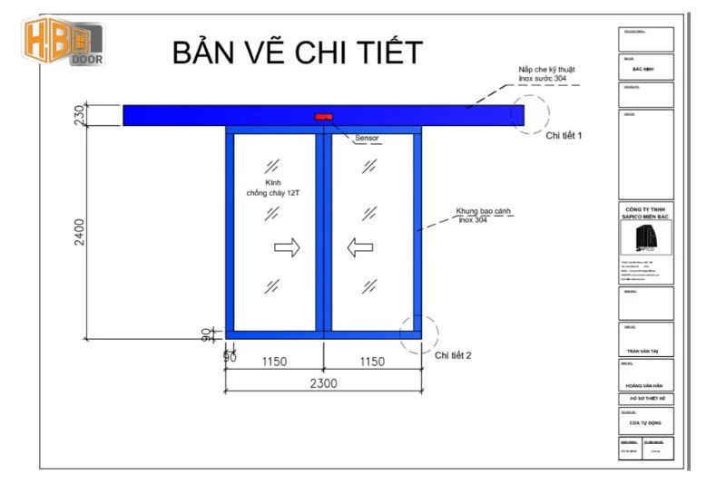 Bản vẽ cửa lùa: Cấu tạo, ký hiệu và cách đọc chuẩn